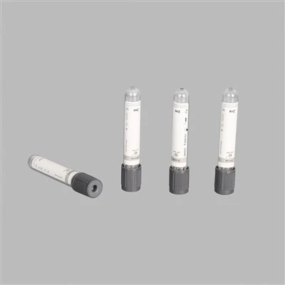 Tubo de recolección de sangre de glucosa con tapa gris de vidrio PET